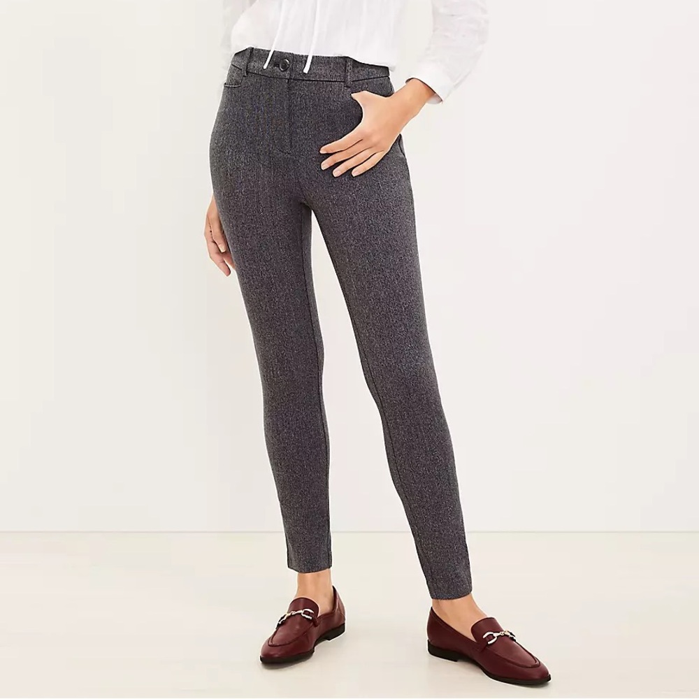 Loft The Sutton Skinny Women’s Gray size 4 curvy fit dress office pants